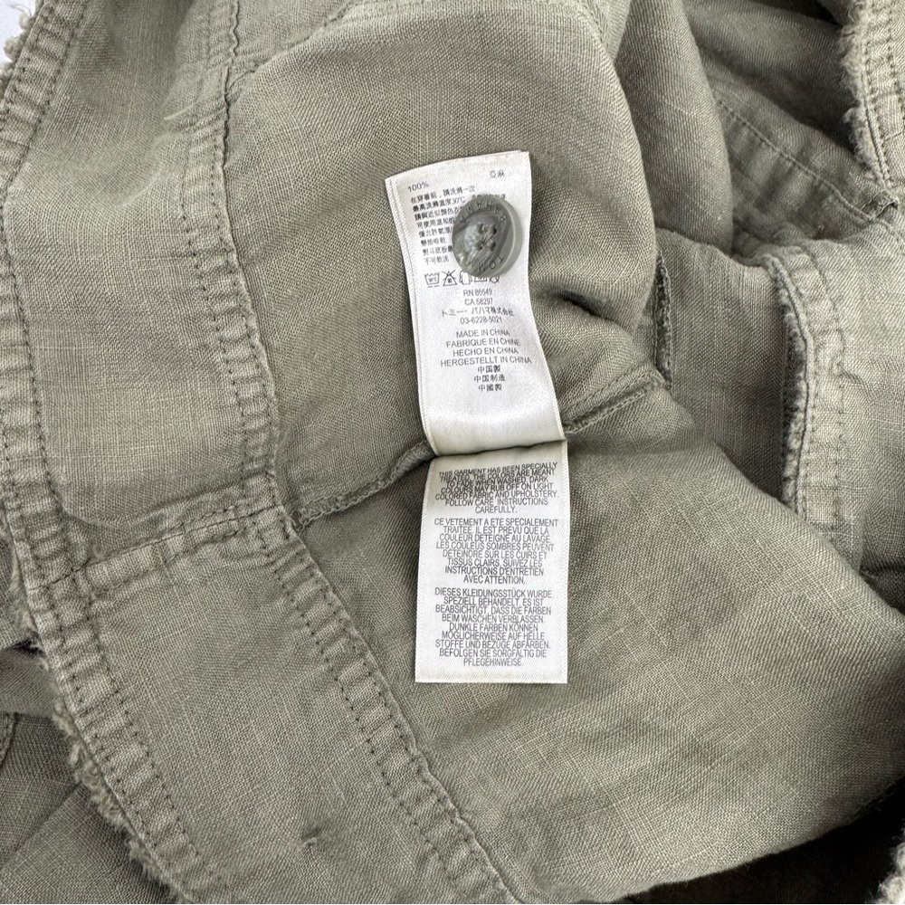 TOMMY BAHAMA Two Palms Linen Raw-Edge Jacket Sz XS Dark Fern Green - Picture 13 of 16